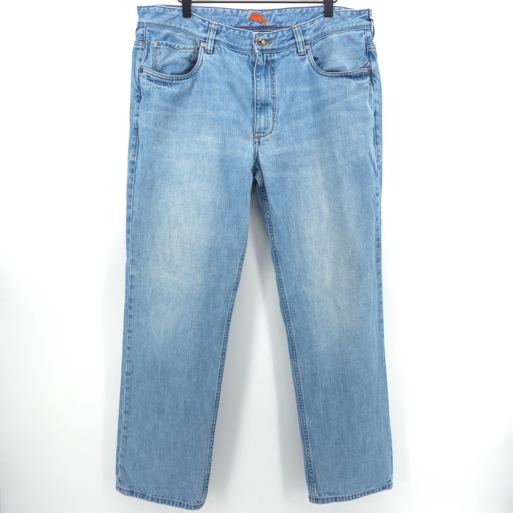 Tommy Bahama‎ Womens Jeans Santorini Island 38x32 Light Blue Straight Leg Casual